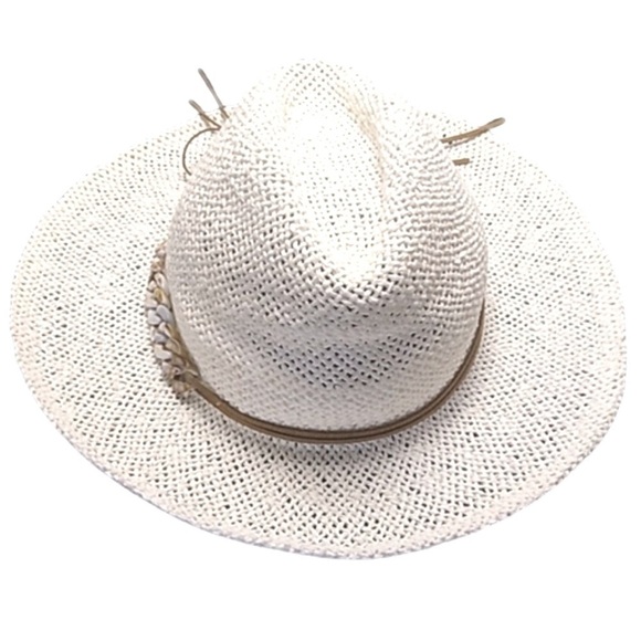 New INC Tortoiseshell-Links Open-Weave Panama Hat white - Picture 1 of 8